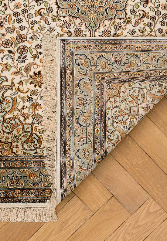 Шелковый ковер ручной работы из Индии 243424-Saroukh beige/green