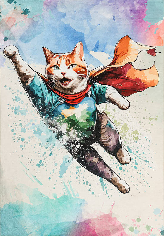 Безворсовый ковер для подростка Cat Multicolor