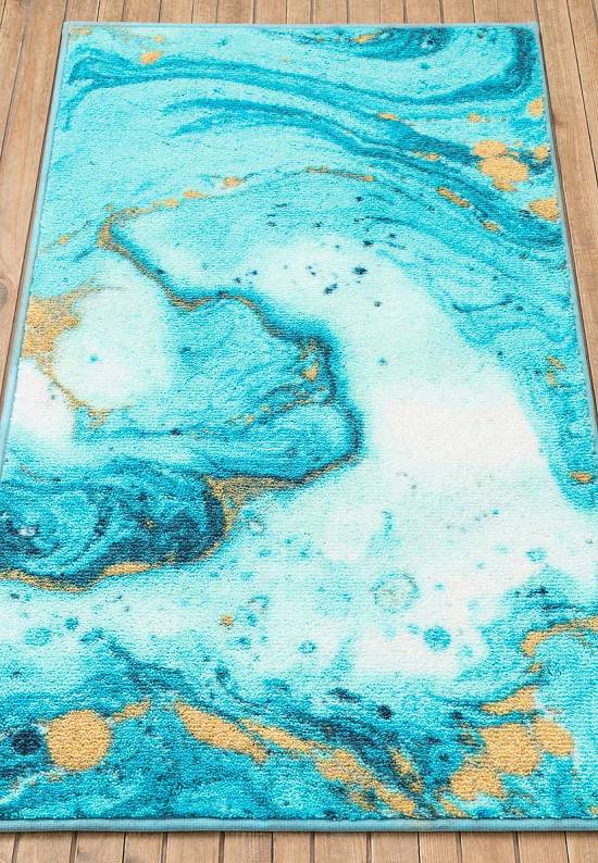 Бирюзовый коврик для ванной  Marbling 01 Turquoise