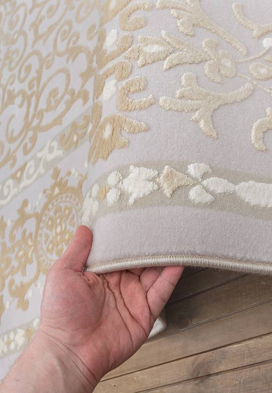 Турецкий синтетический ковер 12451-Cream-1