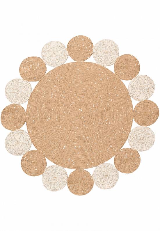 Двусторонняя циновка из джута  PTN 03 Natural White
