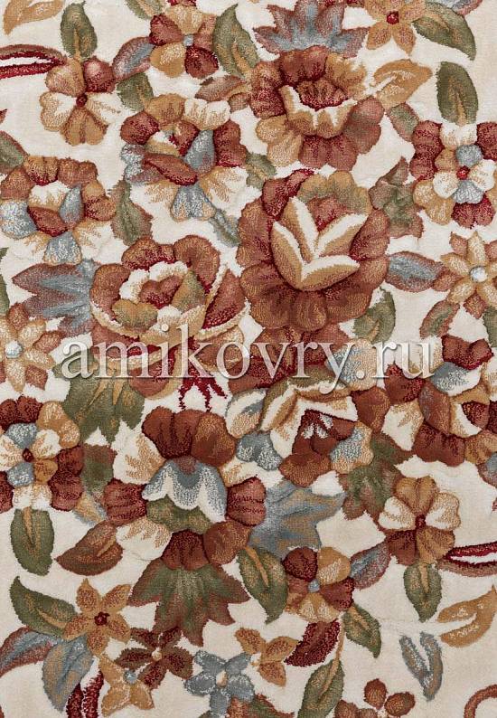 Бельгийский рельефный ковер из вискозы 02C059-Ivory