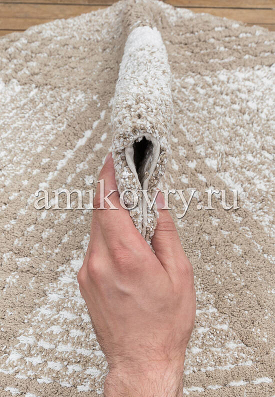 Бежевый коврик для ванной из хлопка Wall-Brown