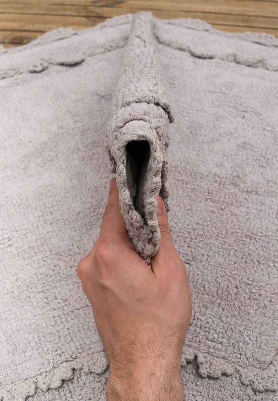 Серый коврик для ванной из хлопка Darya-Grey