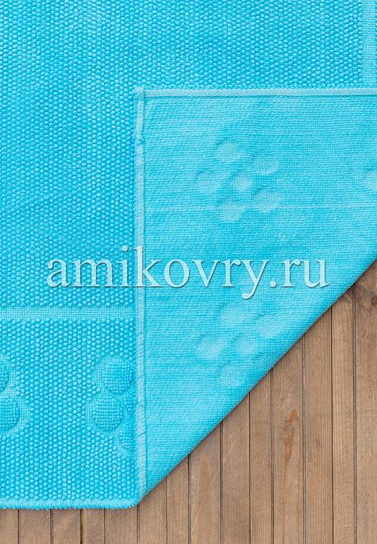 Бирюзовый коврик для ванной из хлопка SCTN 10/2-Turquoise