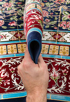 фактура ковра Ottoman Silk Kashi-Dark Blue