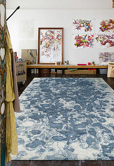 ковер в интерьере Orient Flora White Blue