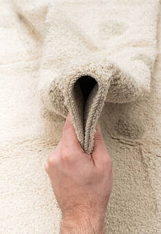 фактура ковра Lorena Canals Cotton Hippie Polka Dots Vintage Olive C-HIDO-OLV