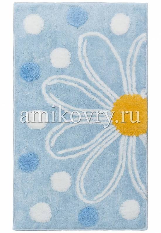Голубой коврик для ванной комнаты Alinda 818 Light Blue