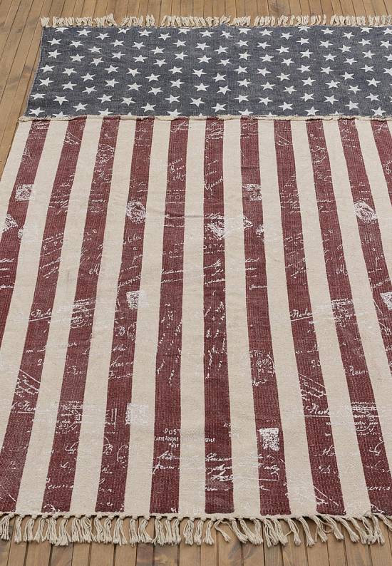 Безворсовый ковер из хлопка JHC-26 with stars and stripes