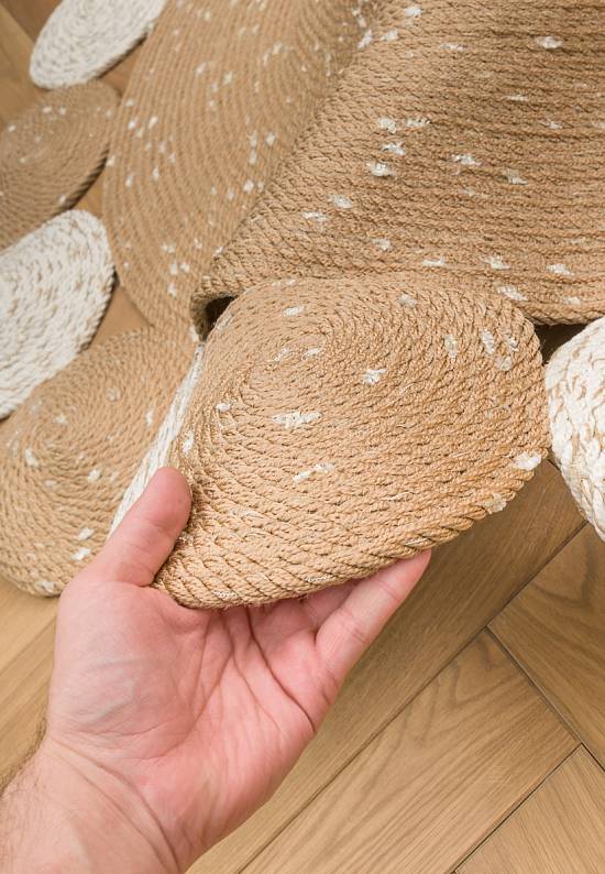 Двусторонняя циновка из джута  PTN 03 Natural White
