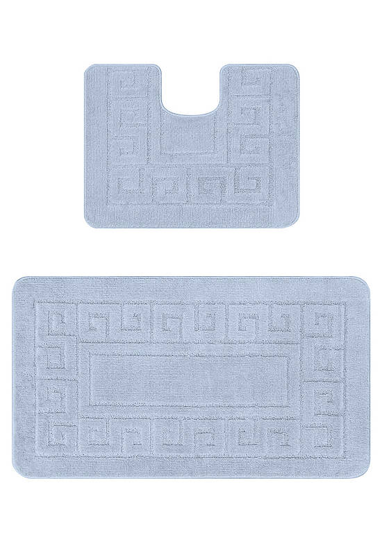 Голубой комплект ковриков для ванной и туалета Ethnic 2522 Baby Blue BQ