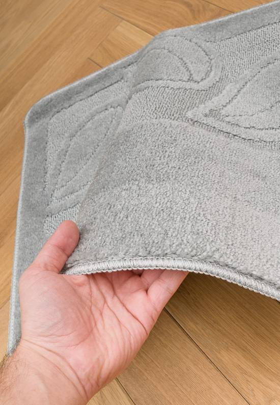 Серый квадратный коврик для ванной комнаты Flora 2504 Platinum