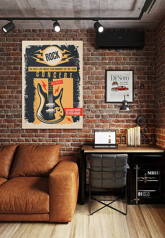 Безворсовый ковер для подростка Rock Poster