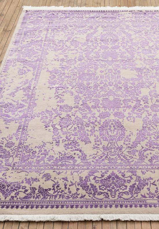 Ковер из шерсти с вискозой 610-Beige Purple