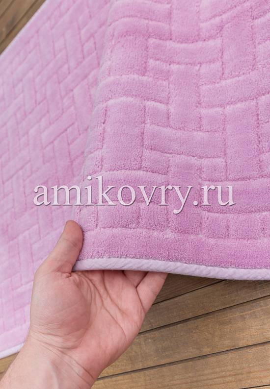 Сиреневый коврик для ванной из хлопка CTN 06-Violet