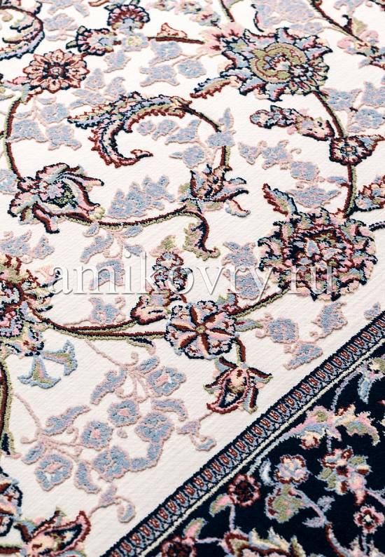 Иранский высокоплотный ковер Parmoon Cream-Dark Blue