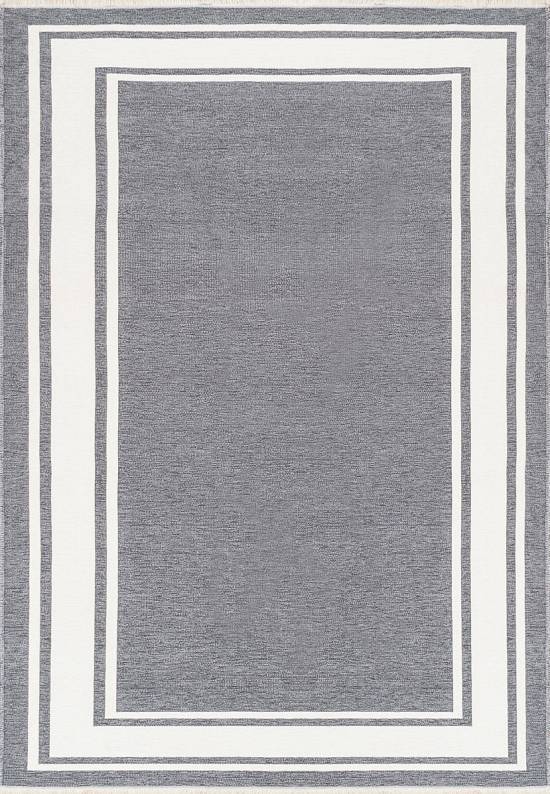 Двусторонний безворсовый ковер из шенилла NK 06 Grey White