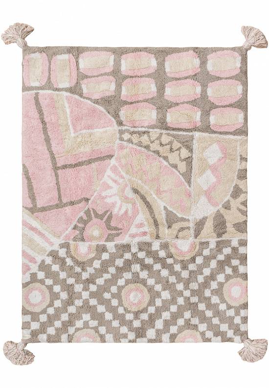 Детский стираемый ковер Indian Bag Grey-Pink