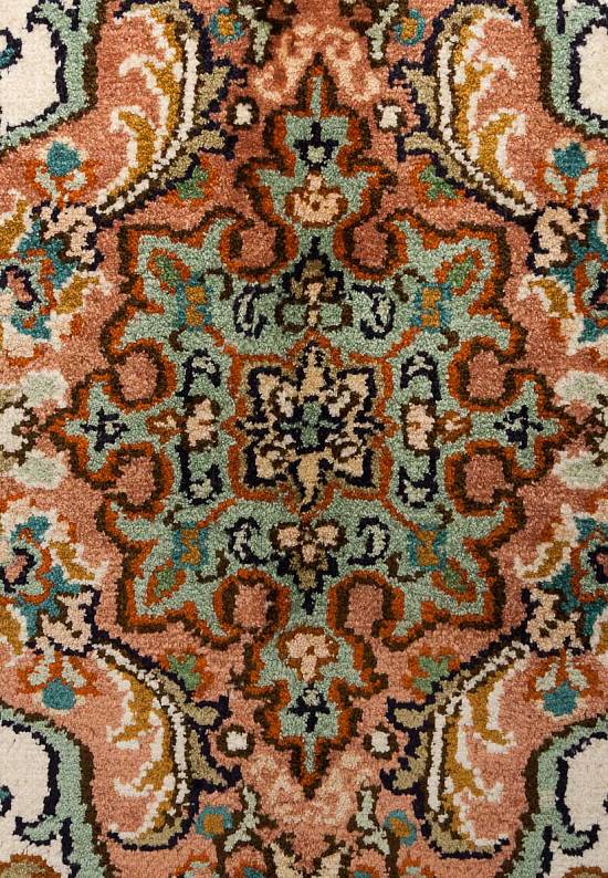 Шелковый ковер ручной работы из Индии 243814-Kerman beige/rust