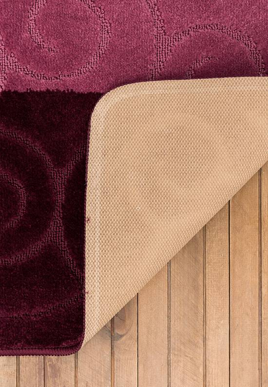 Бордово-фиолетовый комплект ковриков для ванной комнаты и туалета Sile 2576 Aubergine BQF