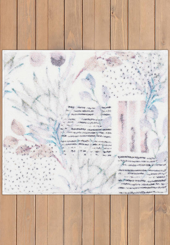 Квадратный коврик для ванной Artichoke Flower 01 White