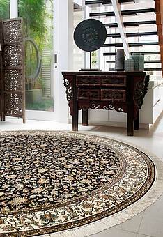 ковер в интерьере Cashmir Sari Dark Blue