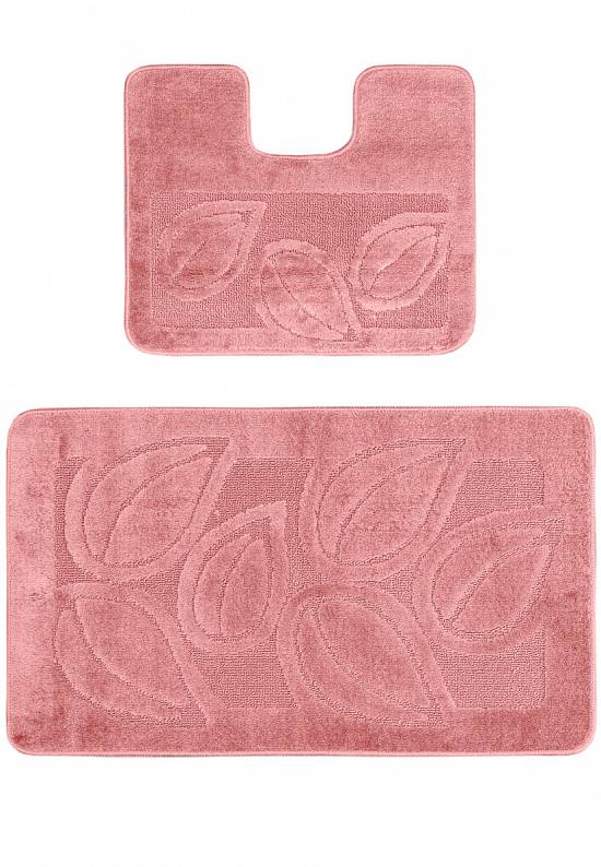 Розовый комплект ковриков для ванной комнаты и туалета Flora 2580 Dusty Rose BQ