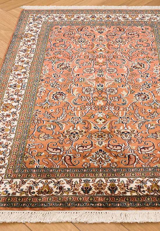 Шелковый ковер ручной работы из Индии 244158-Afshar rust/beige