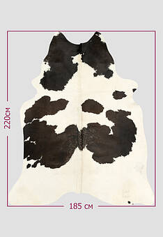 размер натуральной шкуры коровы Триколор коричневый 1173