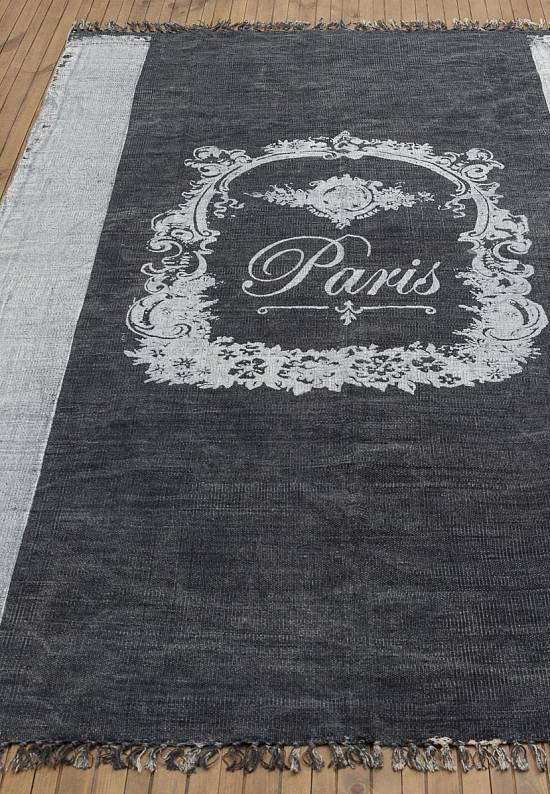 Безворсовый ковер из хлопка JHC-19 blue-white paris