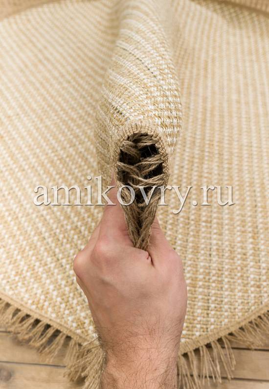 Безворсовый ковер из хлопка BRK 01-Natural Beige