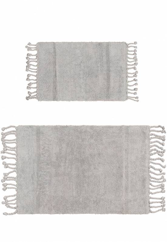 Серый комплект ковриков для ванной и туалета Paloma-Light Gray