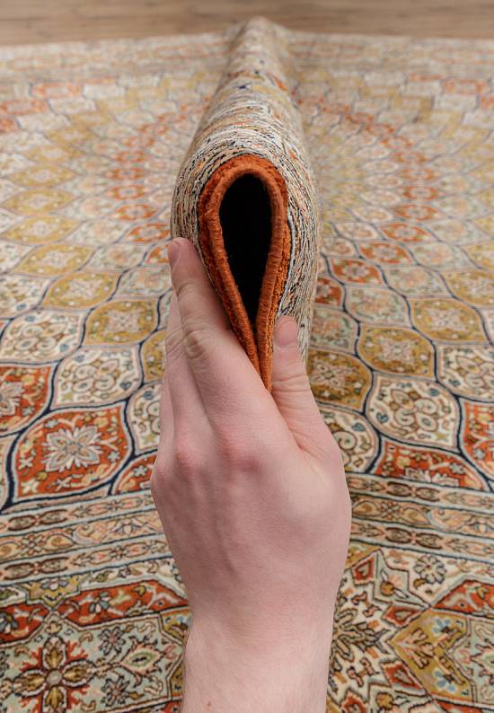 Шелковый ковер из Индии Hamadan Red Beige
