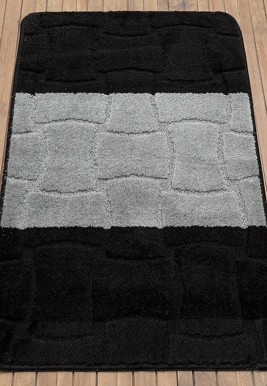 Черно-серый коврик для ванной Sariyer 2513 Black