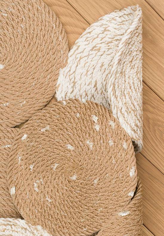 Двусторонняя циновка из джута  PTN 03 Natural White