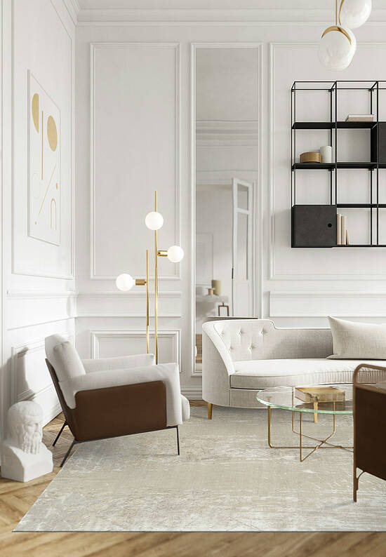 Индийский ковер ручной работы Silver Grey