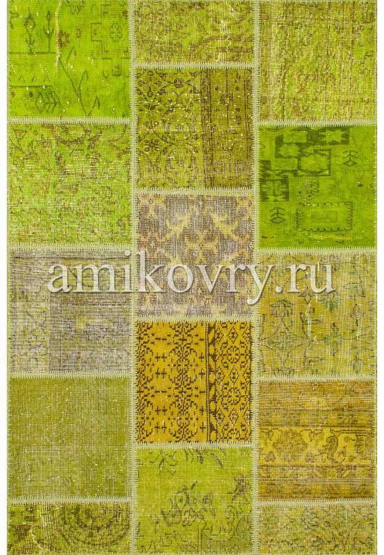 Безворсовый ковер-пэчворк ручной работы 108-Greenery
