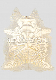 дизайн натуральной шкуры коровы Имитация зебры золото на белом 309