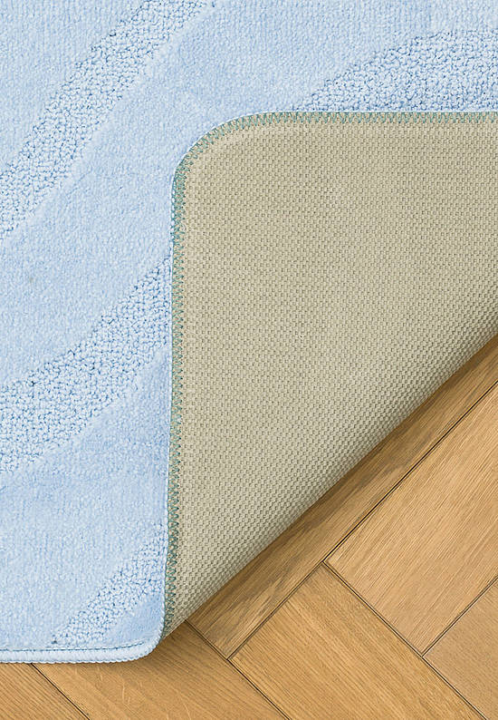 Голубой комплект ковриков для ванной и туалета Symphony 2522 Baby Blue PS