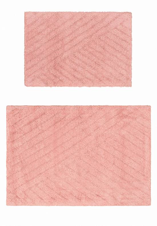 Розовый комплект ковриков для ванной и туалета Gestro-Rose