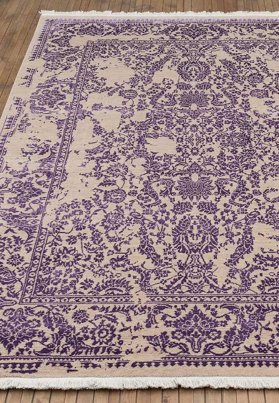 Ковер из шерсти с вискозой 610-Beige Purple