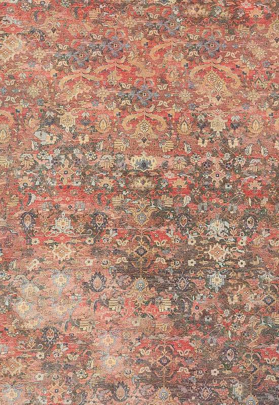 Безворсовый ковер ручной работы Eden 6/5 GS-1013-Medium Espresso/Red Ochre