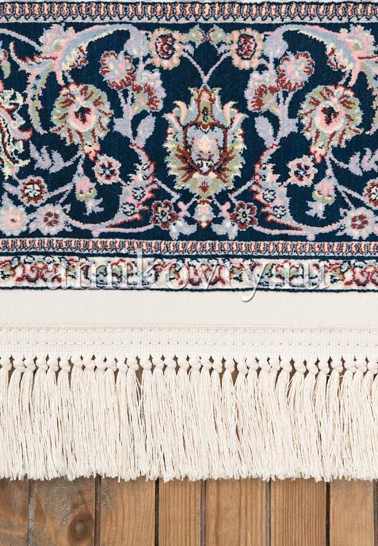 Иранский высокоплотный ковер Parmoon Cream-Dark Blue