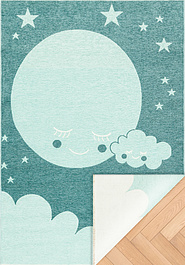 дизайн двустороннего безворсового ковра Noa Baby NB 02 Blue