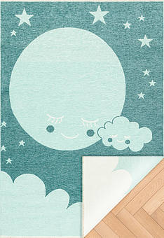 Двусторонний безворсовый ковер Noa Baby NB 02 Blue