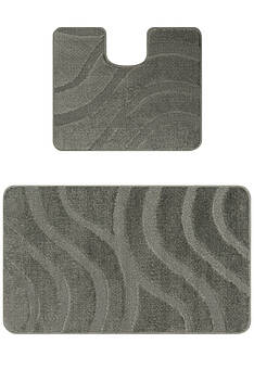дизайн комплекта ковриков ковриков для ванной Confetti Bath Maximus Symphony 2572 Metal Grey BQ