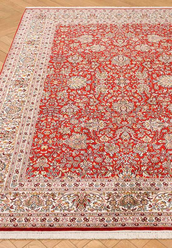 Шелковый ковер ручной работы из Индии 242882-Afshar red/beige