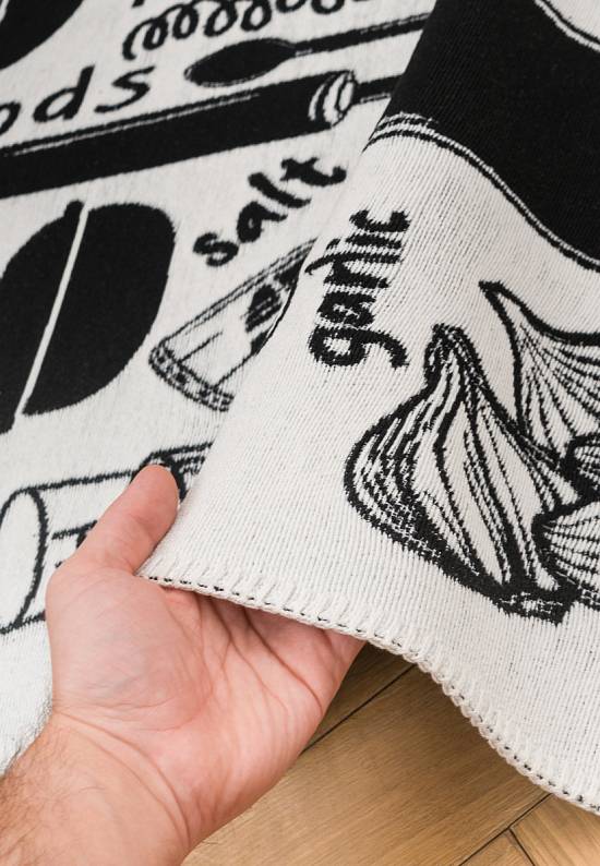 Безворсовый ковер из хлопка ARN 11 White Black