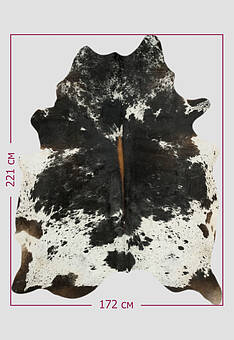 размер натуральной шкуры коровы Соль/перец чёрно-белая 1043